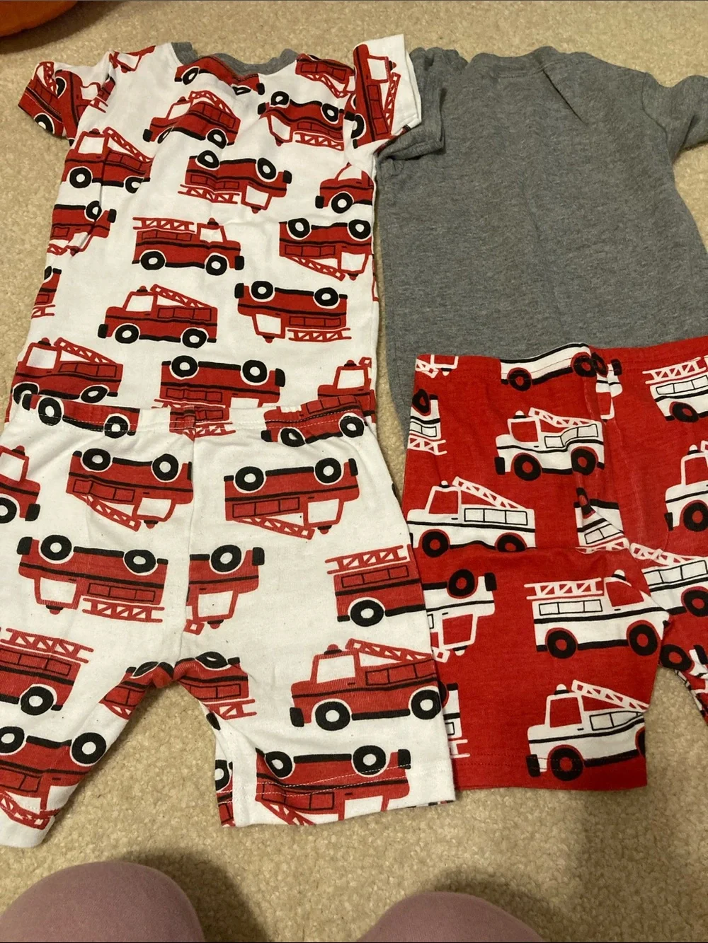 Carter's Toddler Fire Truck Pajama Set in Red, Gray, White - Picture 6 of 6